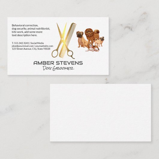 Pak Honden | Scharen Kam Visitekaartje (Voorkant / Achterkant)