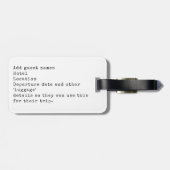 PAK JE BAGS! FOTO slaat de datumbestemming op Bagagelabel (Achterkant horizontaal)