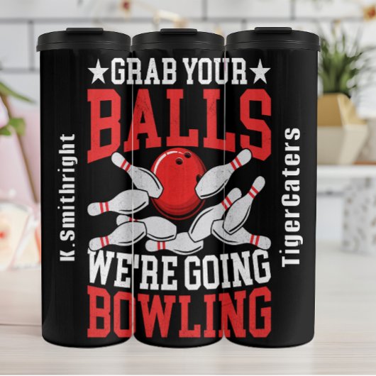 Pak je ballen bowling grafiek thermosbeker