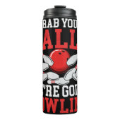 Pak je ballen bowling grafiek thermosbeker (Voorkant)