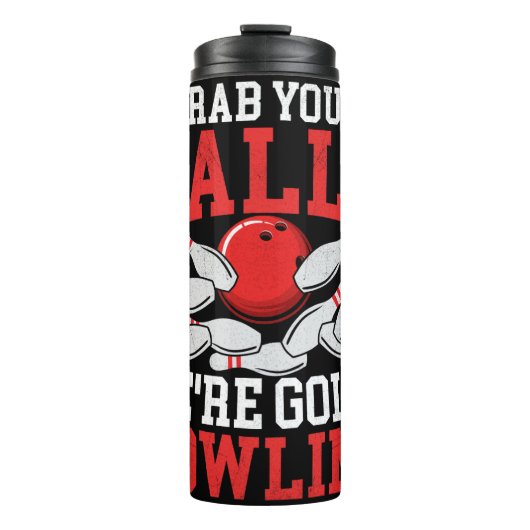 Pak je ballen bowling grafiek thermosbeker (Voorkant)