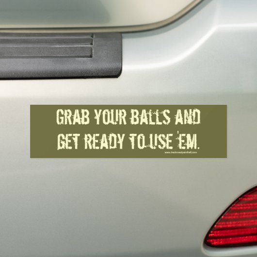 Pak je ballen bumpersticker (Op auto)