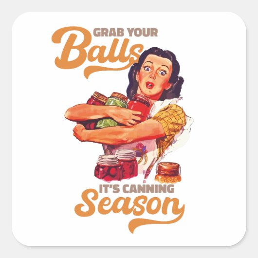 Pak je ballen, het bliksemseizoen, pak je potten vierkante sticker (Voorkant)