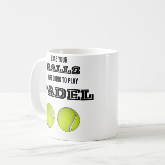 Pak je ballen, we gingen padel mok spelen (Voorkant links)