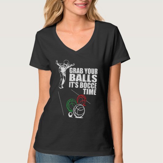 Pak je buik, het is 'Bocce Time Bocce Team'. T-shirt (Voorkant)