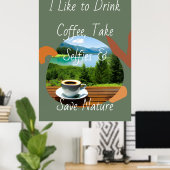 Pak je cafeïneharde machine en vang het moment op! poster (Thuiskantoor)