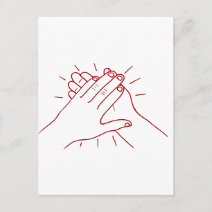 Pak je handen in briefkaart