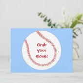 Pak je handschoen, honkbal verjaardagsuitnodiginge kaart (Staand voorkant)