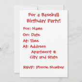 Pak je handschoen, honkbal verjaardagsuitnodiginge kaart (Achterkant)