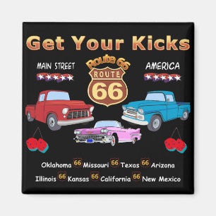 Pak je kicks. Route 66 t-shirts en geschenken Magneet