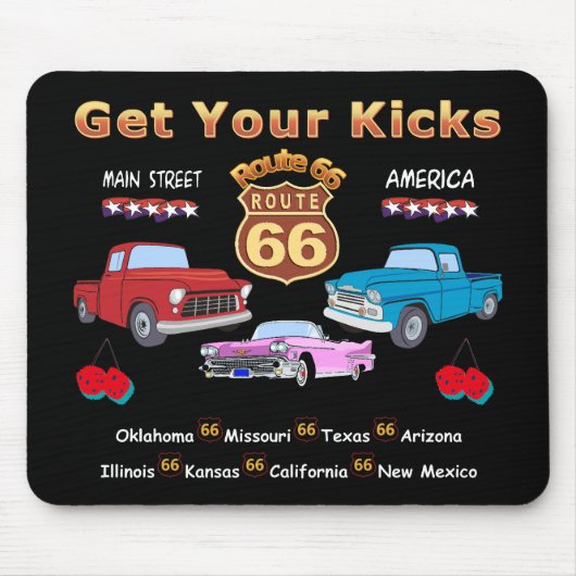 Pak je kicks. Route 66 t-shirts en geschenken Muismat (Voorkant)