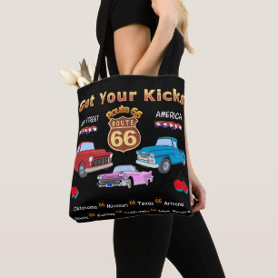 Pak je kicks. Route 66 Tote Bag
