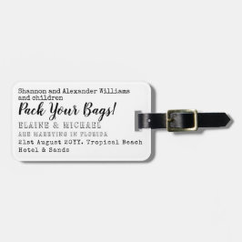 PAK JE KOFFER! Unieke Save The Date Bestemming Bagagelabel