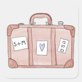 Pak je kofferkaartje in vierkante sticker