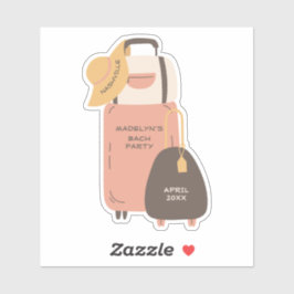 Pak Je Koffers Bagage Bestemming Bachelorette Sticker