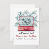 Pak Je Koffers Bewaar de Datum Aankondiging (Voorkant / Achterkant)