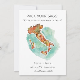 Pak je koffers Italië Bestemming huwelijk Save The Date