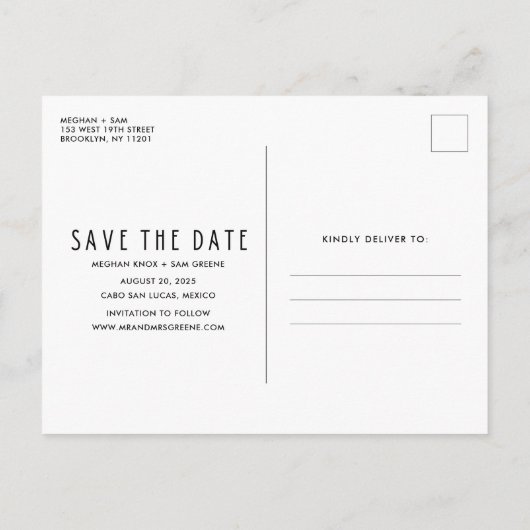 Pak je Mexicaanse taart bruiloft en sla de datum o Aankondigingskaart (Achterkant)