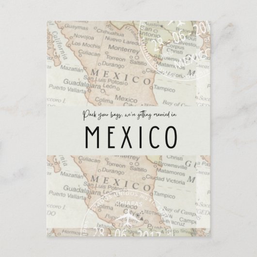 Pak je Mexicaanse taart bruiloft en sla de datum o Aankondigingskaart (Voorkant)