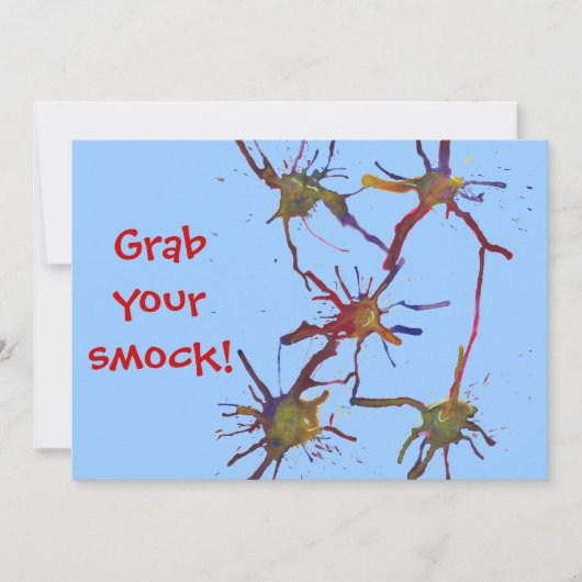 Pak je smock! Verf verjaardagsuitnodigingen Kaart (Voorkant)