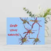 Pak je smock! Verf verjaardagsuitnodigingen Kaart (Staand voorkant)