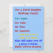 Pak je smock! Verf verjaardagsuitnodigingen Kaart (Achterkant)