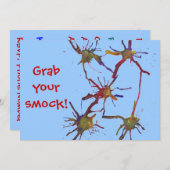 Pak je smock! Verf verjaardagsuitnodigingen Kaart (Voorkant / Achterkant)