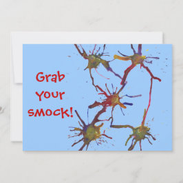 Pak je smock! Verf verjaardagsuitnodigingen Kaart