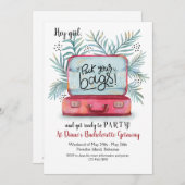 Pak je tassen Bachelorette Party uitnodigingen (Voorkant / Achterkant)