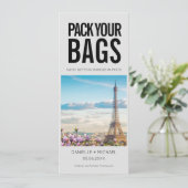 Pak je tassen Bestemming Bruiloft Save The Date (Staand voorkant)