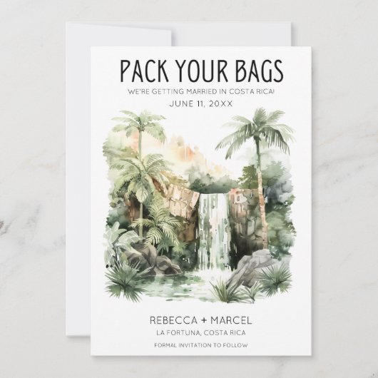 Pak je tassen Costa Rica fotohuwelijk in. Save The Date (Voorkant)