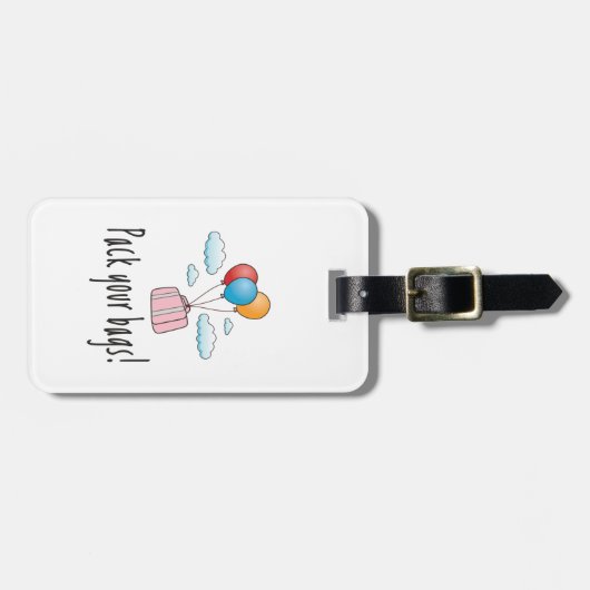 Pak je tassen en laat ons op vakantie gaan bagagelabel (Voorkant horizontaal)