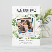 Pak je tassen Foto Jamaica Bruiloft Save The Date (Staand voorkant)