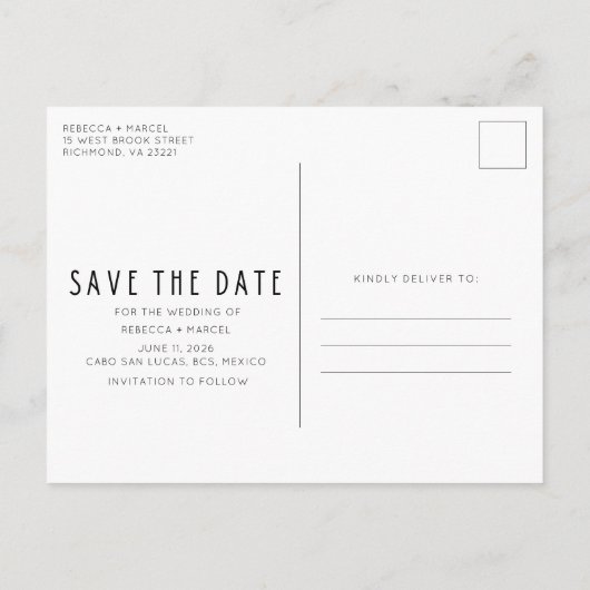 Pak je tassen Mexico Bruiloft Save the Date Aankondigingskaart (Achterkant)