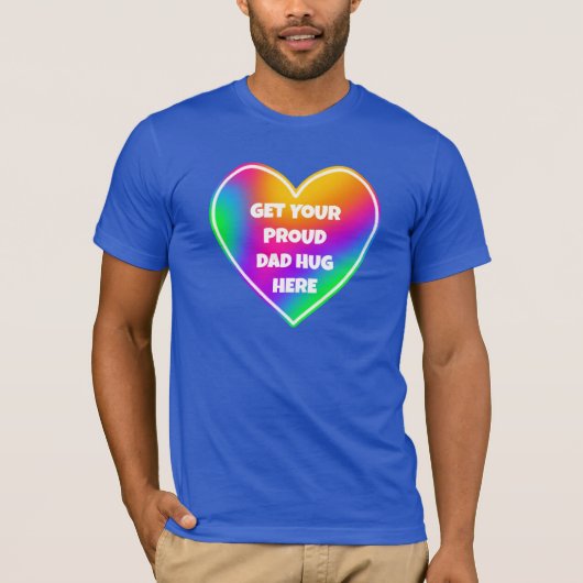 Pak je vader Hug Rainbow Heart Mannen T-Shirt (Voorkant)