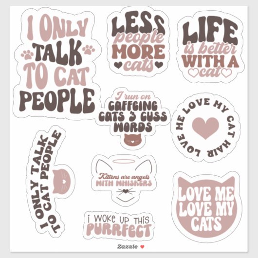 Pak leuke katjes motivatie quote retro grappig sticker (Vel)