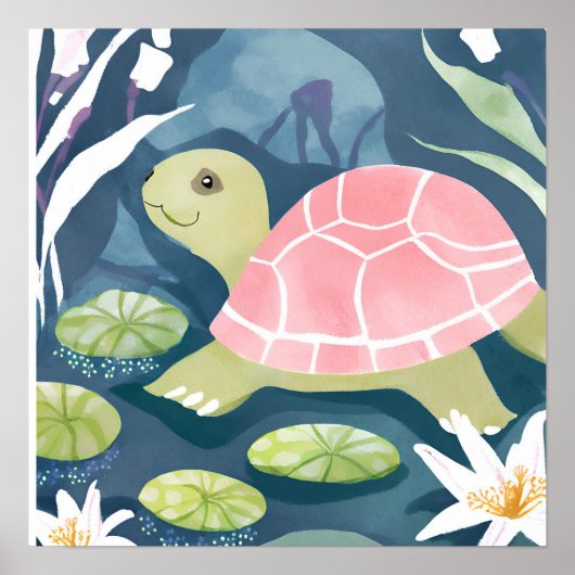 Pak me dan als je kan schildpad poster (Voorkant)