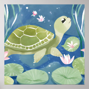 Pak me dan als je kan schildpad poster