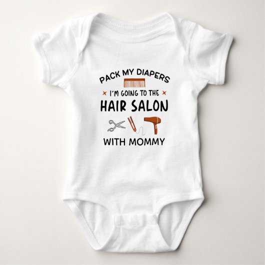 Pak mijn luiers Ik ga naar Hair Salon met mama Romper (Voorkant)