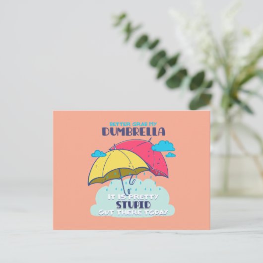 Pak mijn paraplu maar, het is dom briefkaart (Staand voorkant)