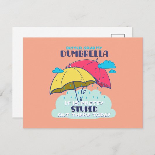 Pak mijn paraplu maar, het is dom briefkaart (Voorkant / Achterkant)