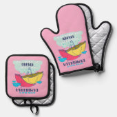 Pak mijn paraplu maar, het is  dom ovenwant & pannenlap set (Voorkant / Achterkant)