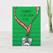 Pak mijn slappe collega Kerst grappig op Feestdagen Kaart (Voorkant)