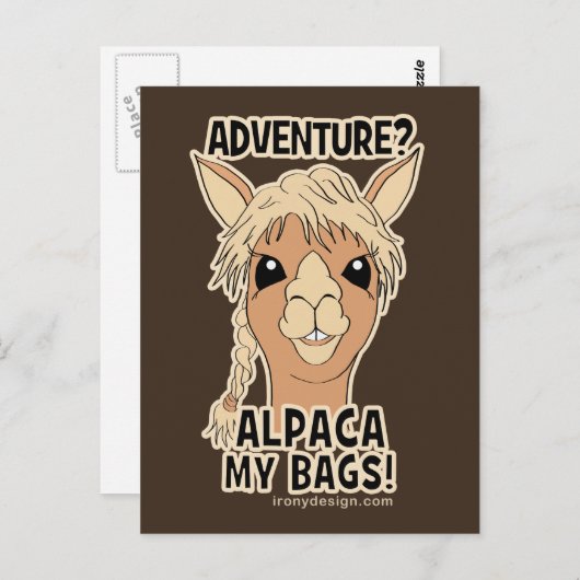 Pak mijn tassen Funny Alpaca Llama Briefkaart (Voorkant / Achterkant)