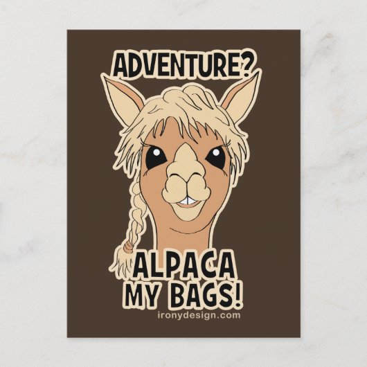 Pak mijn tassen Funny Alpaca Llama Briefkaart (Voorkant)