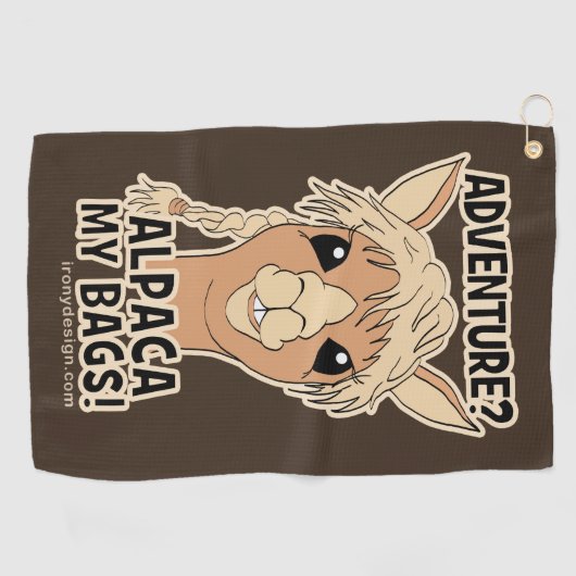Pak mijn tassen Funny Alpaca Llama Golfhanddoek (Horizontaal)