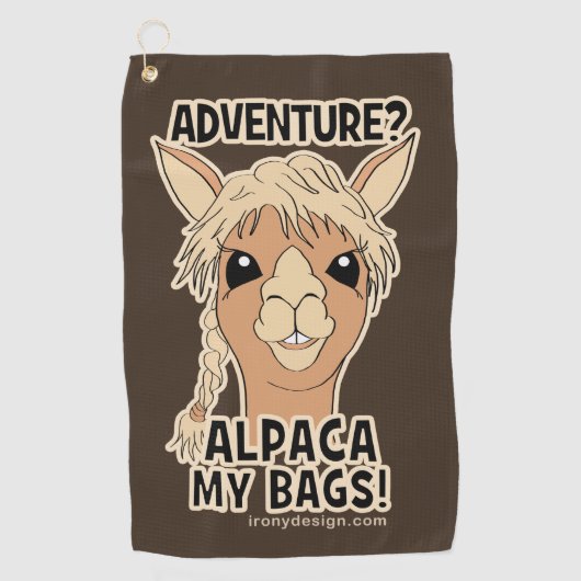 Pak mijn tassen Funny Alpaca Llama Golfhanddoek (Voorkant)