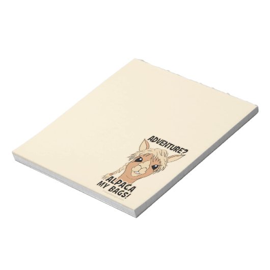 Pak mijn tassen Funny Alpaca Llama Notitieblok (Linkerzijde)
