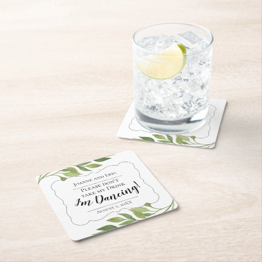 Pak niet mijn drankje, ik dans aangepaste coaster kartonnen onderzetters (Insitu)