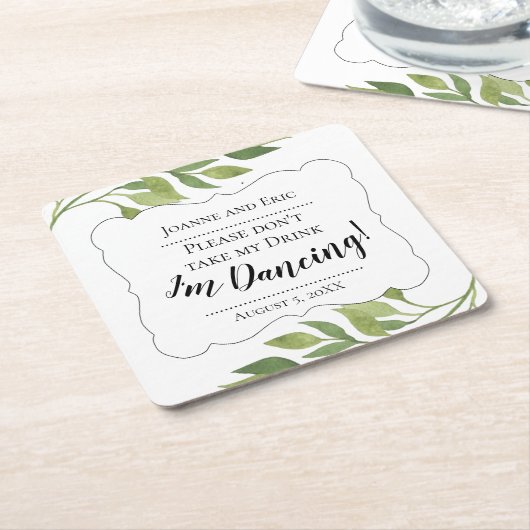 Pak niet mijn drankje, ik dans aangepaste coaster kartonnen onderzetters (Schuin)